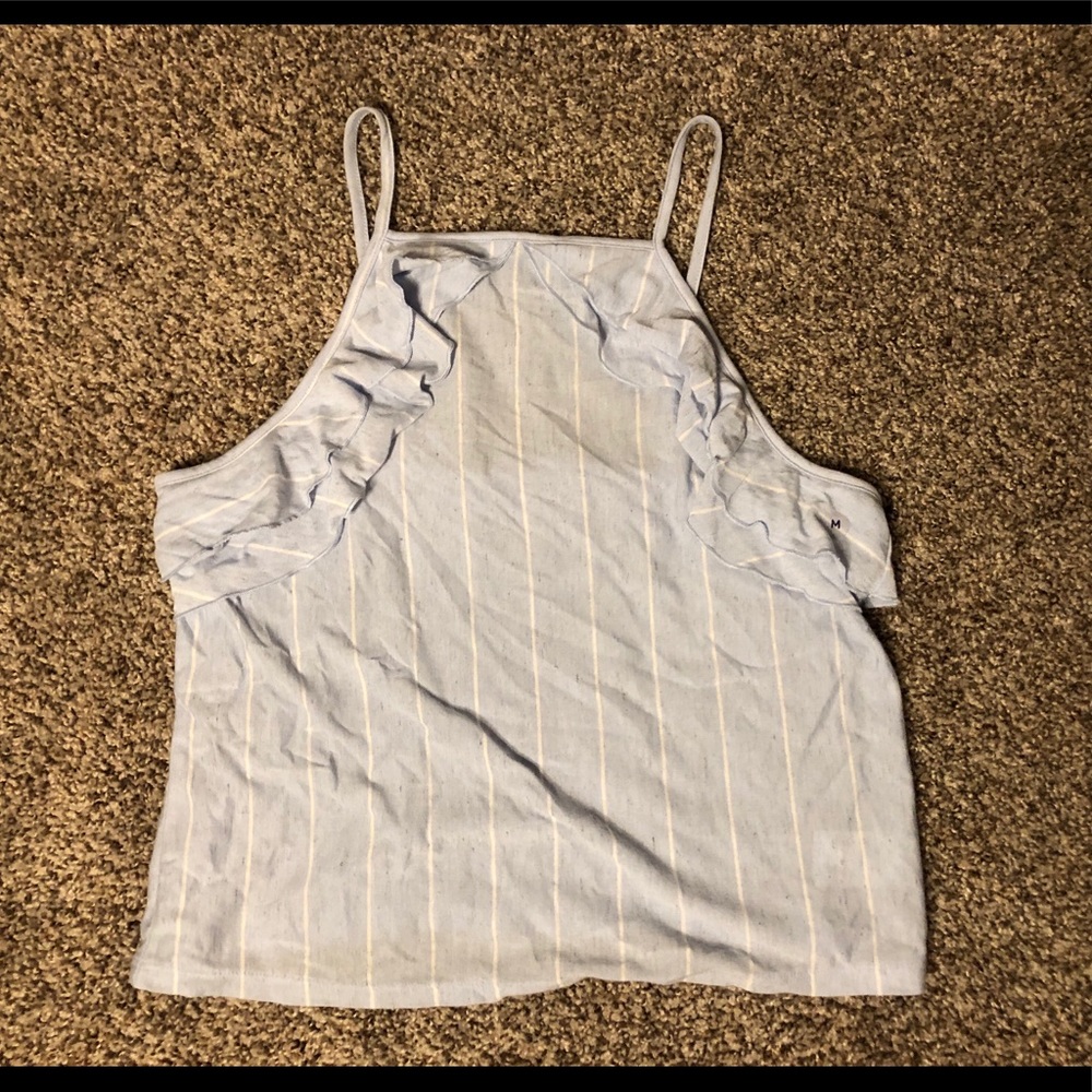 AEO High Neck Tank w/ Ruffles